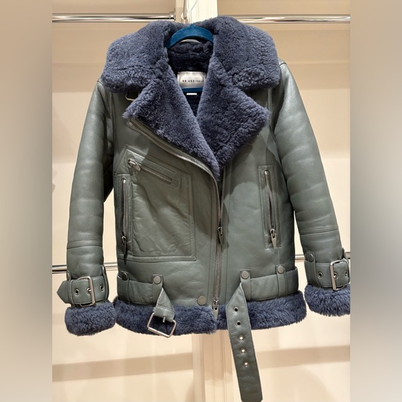 The Arrivals Jackets & Blazers - The Arrivals Shearling Moto Jacket